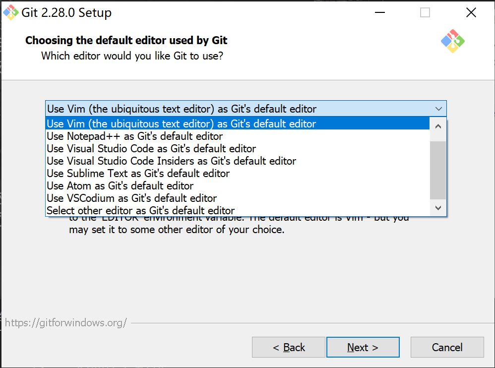 Git for Windows installation 6