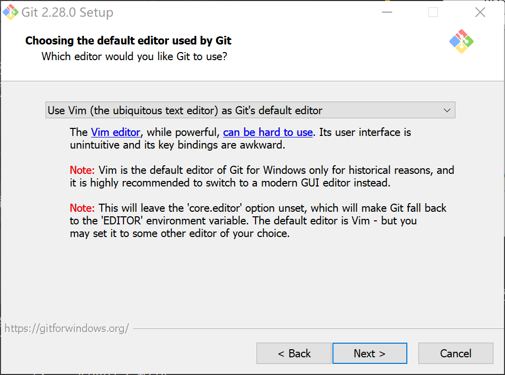 Git for Windows installation 5